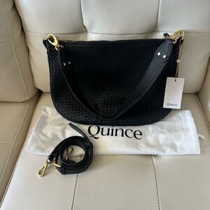 🖤Quince Italian Leather Convertible Crescent Handwoven Shoulder Bag - NWT🖤